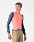 CASTELLI Cyklistický dres s dlouhým rukávem letní - CORRETTO LS - růžová/modrá