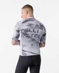 CASTELLI Cyklistický dres s krátkým rukávem - STRATUS LOGO - bílá/šedá