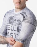 CASTELLI Cyklistický dres s krátkým rukávem - STRATUS LOGO - bílá/šedá