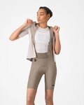 CASTELLI Cyklistické kalhoty krátké s laclem - ESPRESSO 2 W DT - béžová
