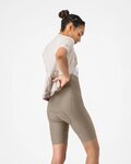 CASTELLI Cyklistické kalhoty krátké s laclem - ESPRESSO 2 W DT - béžová