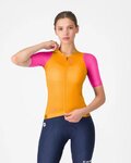 CASTELLI Cyklistický dres s krátkým rukávem - CORRETTO W - oranžová/růžová