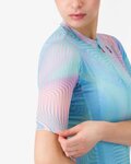 CASTELLI Cyklistický dres s krátkým rukávem - COSMIC VORTEX - růžová/zelená