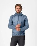 CASTELLI Cyklistická zateplená bunda - ALPHA FLEECE - modrá