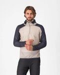 CASTELLI Cyklistická zateplená bunda - ALPHA FLEECE - ivory/šedá