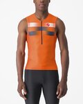 CASTELLI Cyklistický dres bez rukávů - FREE TRI 2 - oranžová/modrá