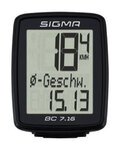 SIGMA SPORT tachometr - BC 7.16 TOPLINE 016 - černá