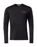 VAUDE Cyklistické triko s dlouhým rukávem - MONVISO MERINO - černá