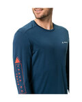 VAUDE Cyklistické triko s dlouhým rukávem - MONVISO MERINO - modrá