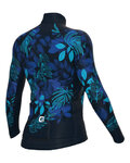 ALÉ Cyklistický dres s dlouhým rukávem zimní - GREEN GARDEN PR-R - modrá