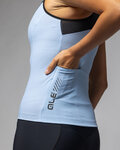 ALÉ Cyklistický dres bez rukávů - COLOR BLOCK PRAGMA - světle modrá/černá