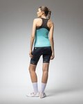 ALÉ Cyklistický dres bez rukávů - COLOR BLOCK PRAGMA - tyrkysová