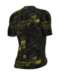 ALÉ Cyklistický dres s krátkým rukávem - PR-E TOWN - černá/žlutá
