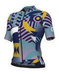 ALÉ Cyklistický dres s krátkým rukávem - PR-E GAMES - růžová/tyrkysová/žlutá