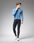 ALÉ Cyklistický dres s dlouhým rukávem zimní - KLIMATIK K-IDRO - světle modrá