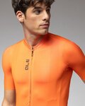 ALÉ Cyklistický dres s krátkým rukávem - COLOR BLOCK PRAGMA - oranžová