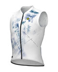 ALÉ Cyklistický dres bez rukávů - MIRROR PR-E - bílá/modrá
