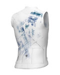 ALÉ Cyklistický dres bez rukávů - MIRROR PR-E - bílá/modrá