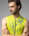ALÉ Cyklistický dres bez rukávů - MIRROR PR-E - žlutá