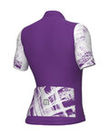 ALÉ Cyklistický dres s krátkým rukávem - PALM PR-E - cyklámenová/bílá