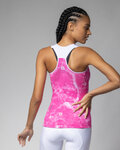 ALÉ Cyklistický dres bez rukávů - MARBLE PRAGMA - růžová/bílá