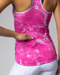 ALÉ Cyklistický dres bez rukávů - MARBLE PRAGMA - růžová/bílá