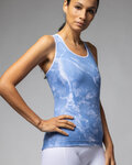 ALÉ Cyklistický dres bez rukávů - MARBLE PRAGMA - světle modrá/bílá