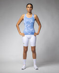 ALÉ Cyklistický dres bez rukávů - MARBLE PRAGMA - světle modrá/bílá