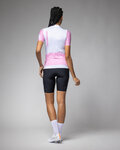 ALÉ Cyklistický dres s krátkým rukávem - FOLLOW ME PR-E - bílá/růžová