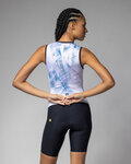 ALÉ Cyklistická kombinéza - MIRROR PRAGMA - bílá/světle modrá/černá