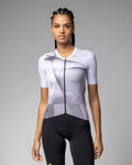 ALÉ Cyklistický dres s krátkým rukávem - SPRINTER R-EV1 - bílá/fialová/šedá