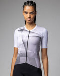 ALÉ Cyklistický dres s krátkým rukávem - SPRINTER R-EV1 - bílá/fialová/šedá