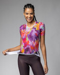 ALÉ Cyklistické triko s krátkým rukávem - LILIUM INTIMO - bílá/fialová/červená/oranžová
