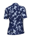 ALÉ Cyklistický dres s krátkým rukávem - FLOWER PRAGMA - bílá/modrá