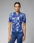 ALÉ Cyklistický dres s krátkým rukávem - FLOWER PRAGMA - bílá/modrá