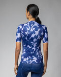 ALÉ Cyklistický dres s krátkým rukávem - FLOWER PRAGMA - bílá/modrá