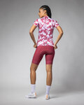 ALÉ Cyklistický dres s krátkým rukávem - FLOWER PRAGMA - bílá/červená