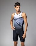 ALÉ Cyklistická kombinéza - HORIZON TRIATHLON - bílá/šedá/černá