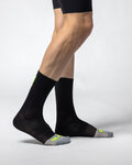 ALÉ Cyklistické ponožky klasické - COLOR BLOCK - černá/šedá