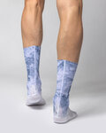 ALÉ Cyklistické ponožky klasické - TYPHOON - modrá/bílá