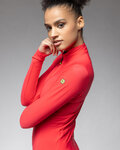 ALÉ Cyklistický dres s dlouhým rukávem zimní - PRAGMA FONDO 3.0 LADY - červená