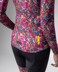 ALÉ Cyklistický dres s dlouhým rukávem zimní - PRAGMA FLOWERY LADY - růžová/vícebarevná