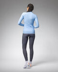 ALÉ Cyklistický dres s dlouhým rukávem zimní - R-EV1 WARM RACE 2.0 LADY - světle modrá