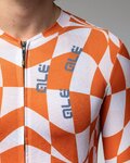 ALÉ Cyklistický dres s krátkým rukávem - PR-E MULTIVERSO 2.0 - bílá/oranžová