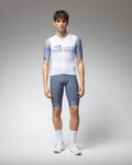 ALÉ Cyklistický dres s krátkým rukávem - PR-E MEGABYTE 2.0 - bílá/modrá