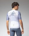 ALÉ Cyklistický dres s krátkým rukávem - PR-E MEGABYTE 2.0 - bílá/modrá