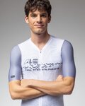 ALÉ Cyklistický dres s krátkým rukávem - PR-E MEGABYTE 2.0 - bílá/modrá