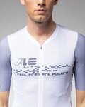 ALÉ Cyklistický dres s krátkým rukávem - PR-E MEGABYTE 2.0 - bílá/modrá