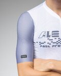 ALÉ Cyklistický dres s krátkým rukávem - PR-E MEGABYTE 2.0 - bílá/modrá