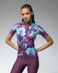 ALÉ Cyklistický dres s krátkým rukávem - JARDIN 2.0 PR-E - fialová/modrá